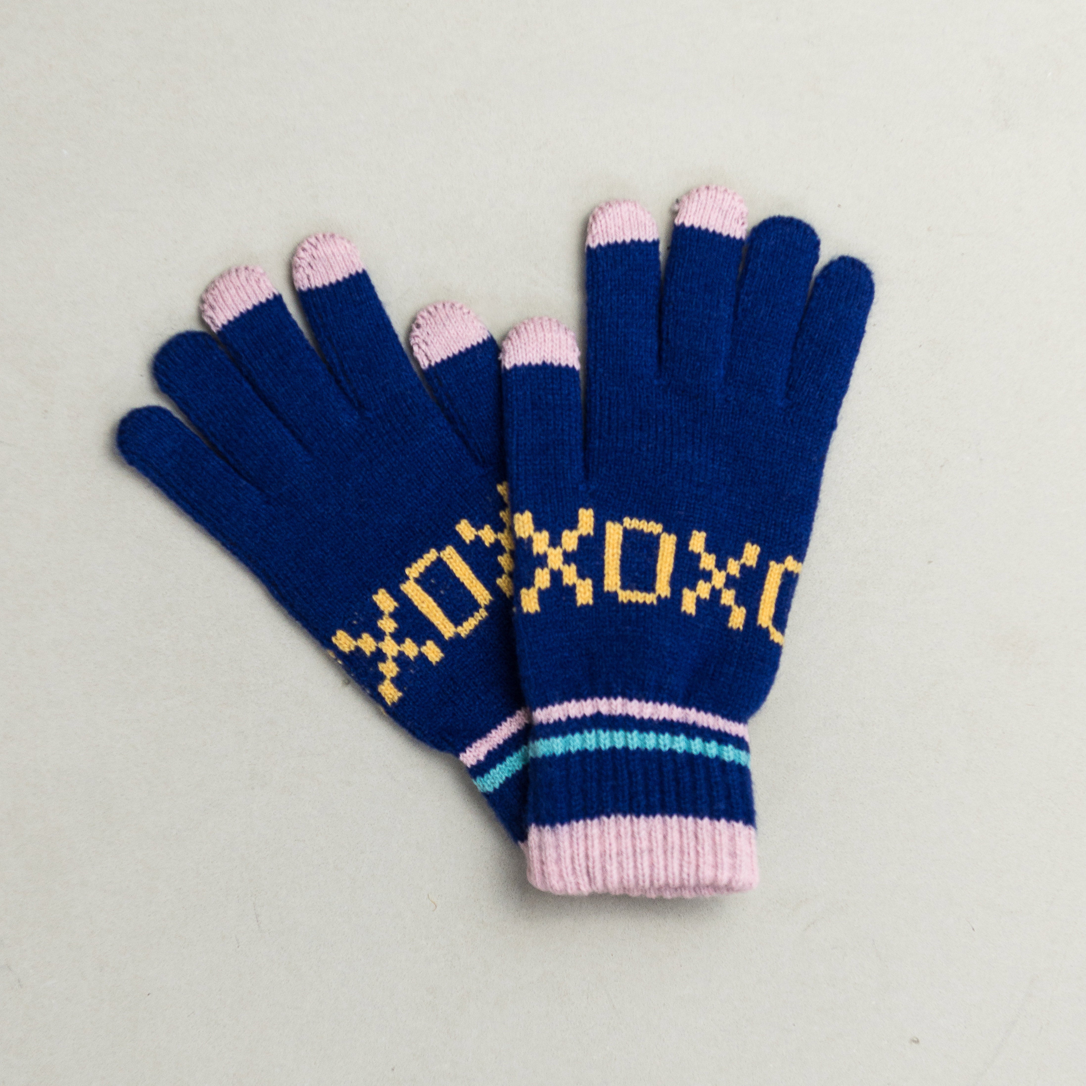 Touchscreen gloves - blue XOXO